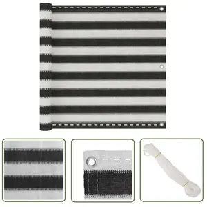 The Living Store Balkonscherm HDPE 90x400 cm antraciet en wit - Balkonscherm - Privacy Screen - Balkondecoratie - Buitendecoratie - Tuindecoratie pas cher