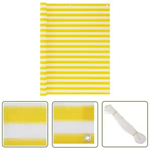 The Living Store Balkonscherm 120x500 cm HDPE geel en wit - Balkonscherm - Zonwering - Privacy Screen - Balkondecoratie - TuinaccessoiresVendu parbol