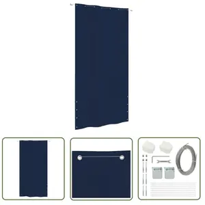 The Living Store Balkonscherm 140x240 cm oxford stof blauw - Balkonscherm - Privacy Screen - Terrasdoek - Zonwering - Buitendecoratie pas cher