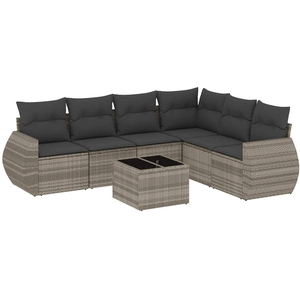 vidaXL Salon de jardin 6 pcs avec coussins gris clair résine tressée pas cher