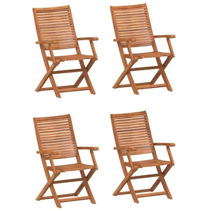 vidaXL Chaises pliables de jardin lot de 4 bois massif d'acacia pas cher