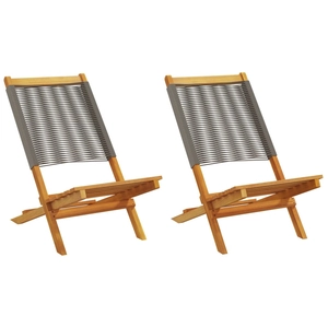 vidaXL Chaises de jardin pliables lot de 8 gris bois d'acacia massif pas cher