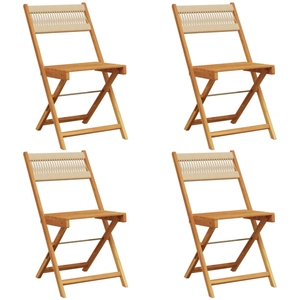 vidaXL Chaises de jardin pliantes lot de 6 beige bois d'acacia massif pas cher