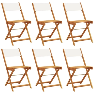 vidaXL Chaises de jardin pliantes lot de 6 tissu et bois massif pas cher