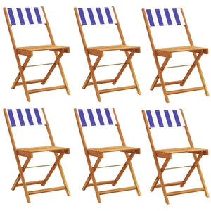 vidaXL Chaises de jardin pliantes lot de 6 tissu et bois massif pas cher