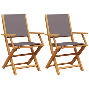vidaXL Chaises de jardin pliantes lot de 4 tissu et bois massif pas cher