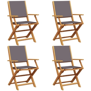 vidaXL Chaises de jardin pliantes lot de 6 tissu et bois massif pas cher