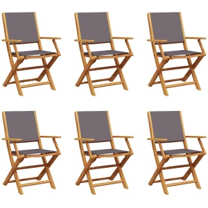 vidaXL Chaises de jardin pliantes lot de 8 tissu et bois massif pas cher