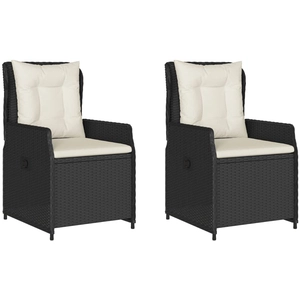 vidaXL Chaises inclinables de jardin lot de 2 noir résine tressée pas cher