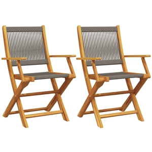 vidaXL Chaises pliables de jardin 4 pcs gris bois d'acacia massif pas cher