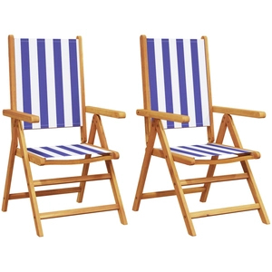 vidaXL Chaises inclinables de jardin lot de 4 tissu et bois massif pas cher