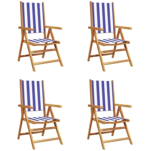 vidaXL Chaises inclinables de jardin lot de 6 tissu et bois massif pas cher