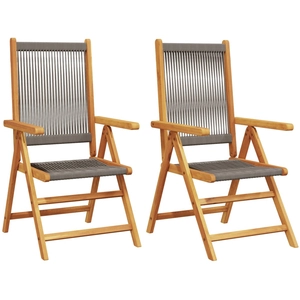 vidaXL Chaises inclinables de jardin lot de 4 gris bois massif acacia pas cher