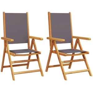vidaXL Chaises inclinables de jardin lot de 4 tissu et bois massif pas cher
