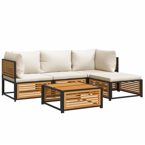 vidaXL Salon de jardin avec coussins 6 pcs bois d'acacia solide pas cher