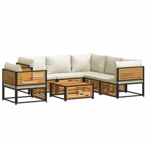 vidaXL Salon de jardin avec coussins 2 pcs bois massif acacia pas cher