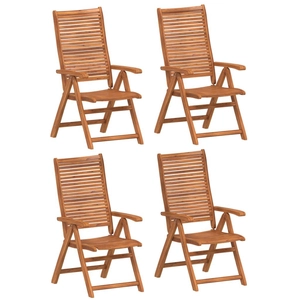 vidaXL Chaises inclinables de jardin lot de 4 bois massif acacia pas cher