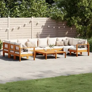vidaXL Salon de jardin avec coussins 8 pcs bois massif d'acacia pas cher