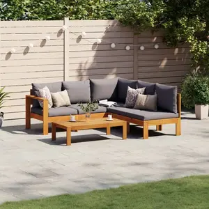 vidaXL Salon de jardin avec coussins 4 pcs bois d'acacia massif pas cher