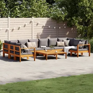 vidaXL Salon de jardin avec coussins 8 pcs bois massif d'acacia pas cher