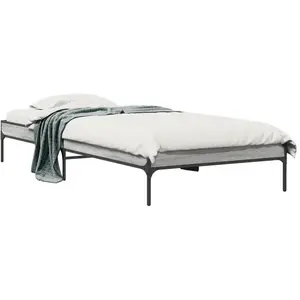 vidaXL Cadre de lit sonoma gris 75x190 cm bois d'ingénierie et métal