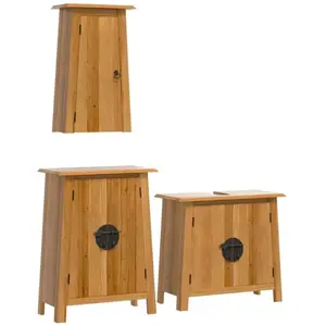 Comparateur de prix : vidaXL Ensemble de meubles de salle de bain 3 pcs bois de pin massif