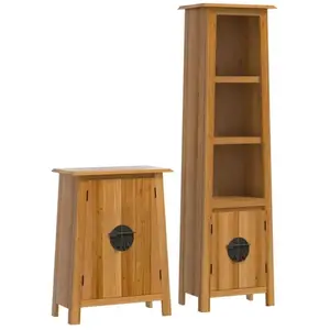 Comparateur de prix : vidaXL Ensemble de meubles de salle de bain 2 pcs bois de pin massif