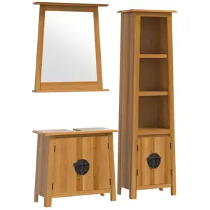 Comparateur de prix : vidaXL Ensemble de meubles de salle de bain 3 pcs bois de pin massif