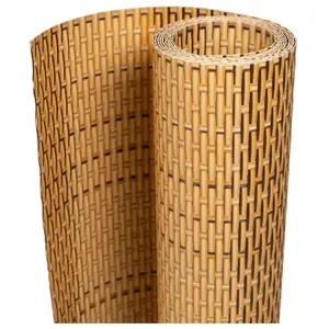 vidaXL Paravent de balcon marron clair 400x90 cm résine tressée pas cher