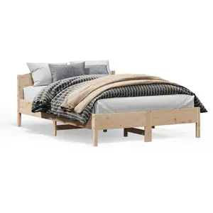 vidaXL Cadre de lit avec tête de lit 160x200 cm bois de pin massif pas cher