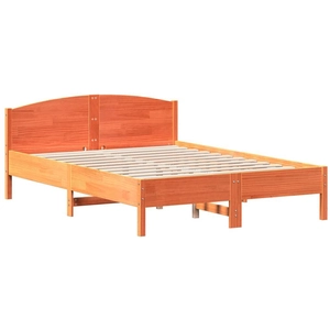 vidaXL Cadre de lit et tête de lit cire marron 150x200 cm bois de pin pas cher