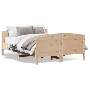 vidaXL Cadre de lit avec tête de lit 150x200 cm bois de pin massif pas cher