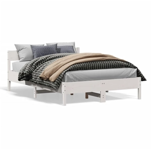 vidaXL Cadre de lit sans matelas blanc 180x200 cm bois massif de pin pas cher