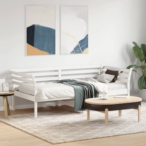 vidaXL Lit de jour Blanc 75x190 cm Bois de pin massif pas cher