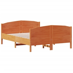 vidaXL Cadre de lit et tête de lit cire marron 180x200 cm bois de pin pas cher