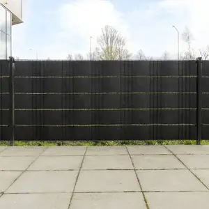 vidaXL Paravents de balcon 5 pcs noir 255x19 cm résine tressée pas cher