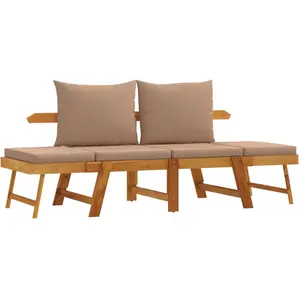 Comparateur de prix : vidaXL Banc de jardin avec coussins 2 en 1 bois d'acacia massif