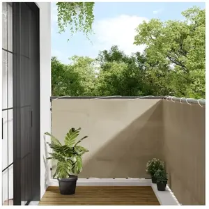 vidaXL Écran de balcon beige 120x700 cm 100% polyester oxford pas cher