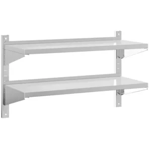 vidaXL Étagère murale à 2 niveaux 100x40x60cm argenté acier inoxydable pas cher