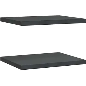 vidaXL Étagères murales 2 pcs 50x40x3 cm noir acier inoxydable pas cher