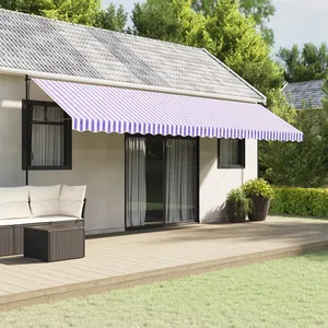 Comparateur de prix : vidaXL Tissu de remplacement de cantonnière d’auvent rayure bleu blanc