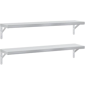 vidaXL Étagères murales 2 pcs 50x40 cm argenté acier inoxydable