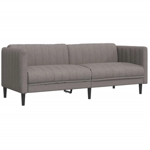 vidaXL Canapé à 3 places taupe tissu pas cher