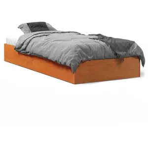 vidaXL Cadre de lit cire marron 90x190 cm bois de pin massif pas cher