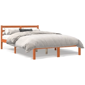vidaXL Cadre de lit cire marron 150x200 cm bois de pin massif pas cher