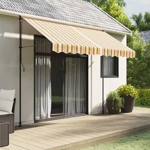 Comparateur de prix : vidaXL Tissu de remplacement de cantonnière d’auvent rayure jaune gris