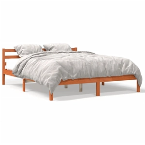 vidaXL Cadre de lit cire marron 200x200 cm bois de pin massif pas cher