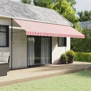 Comparateur de prix : vidaXL Tissu de remplacement de cantonnière d’auvent rouge blanc 5 m