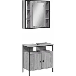 Comparateur de prix : vidaXL Ensemble de meubles de salle de bain 2 pcs Sonoma gris