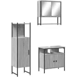vidaXL Ensemble de meubles de salle de bain 3 pcs Sonoma gris pas cher